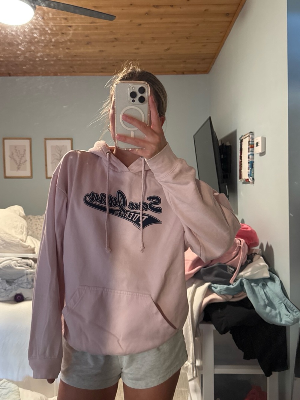 Everyday Cozy Pink Logo Hoodie with Front Pocket